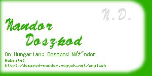 nandor doszpod business card